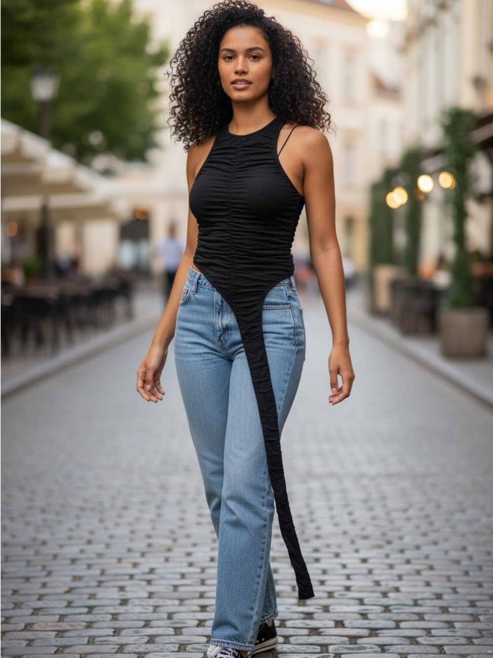 Ruched Asymmetrical Top